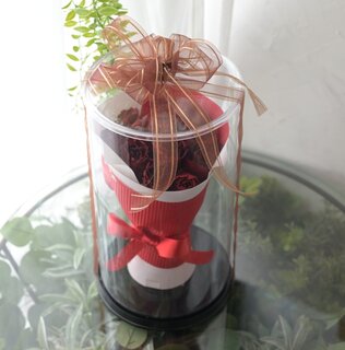 ミニチュアブーケ12(プリザーブドフラワー)　（赤いバラ12～14本で製作します）