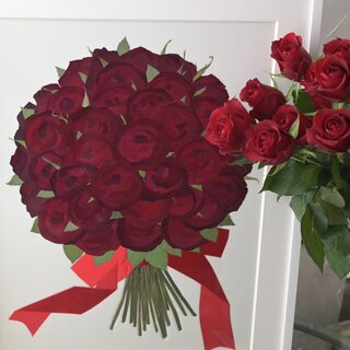 アフターブーケ　L ベーシック（赤いバラ31～35本で製作します）