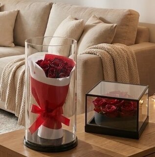 ミニチュアブーケ12+グラスボックス10のセット