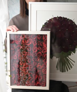 108本全部使って製作　コンプリートセット（赤いバラ108本でお作り致します）