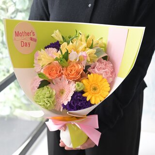 ⑧母の日ギフト　ジェルブーケ　イエローミックス（そのまま飾れる花束）