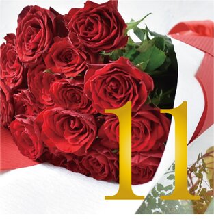 11本の赤バラの花束